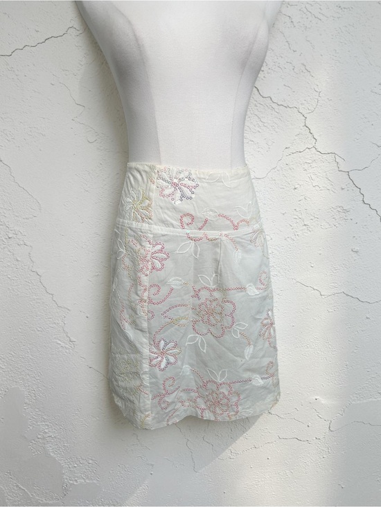 Dresses & Skirts - Vintage Fairycore Embroidered Floral Cottagecore Skirt | Pastel Whimsy A-Line 9